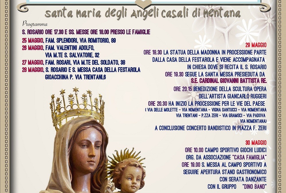Dal 29 maggio Festa della Madonna a Casali di Mentana